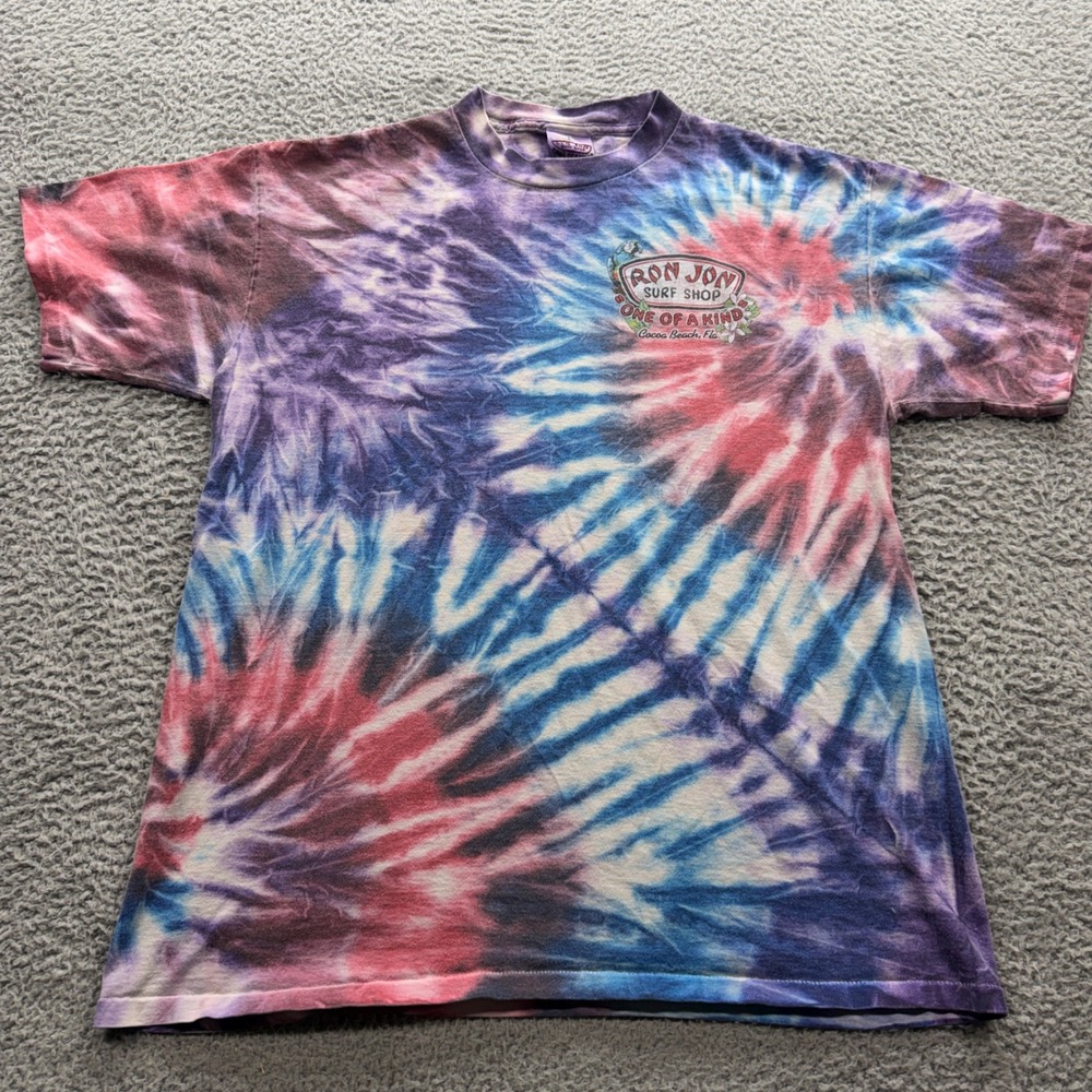 Ron Jon Surf Shop T Shirt Mens L Multi Tie Dye Vintage Single Stitch